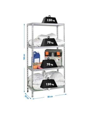 Estanteria 1600x800x300 ECOCLICK MINI 4/300 1600 GALVA marca SIMONRACK