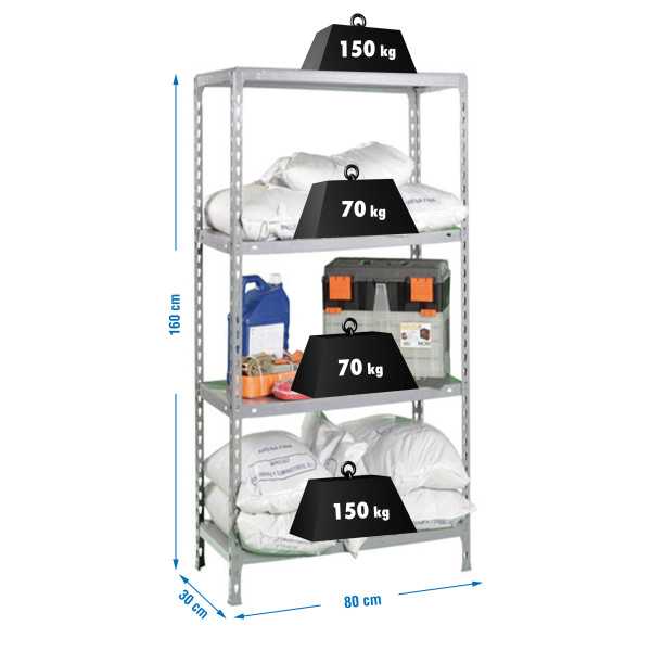Estanteria 1600x800x300 ECOCLICK MINI 4/300 1600 GALVA marca SIMONRACK