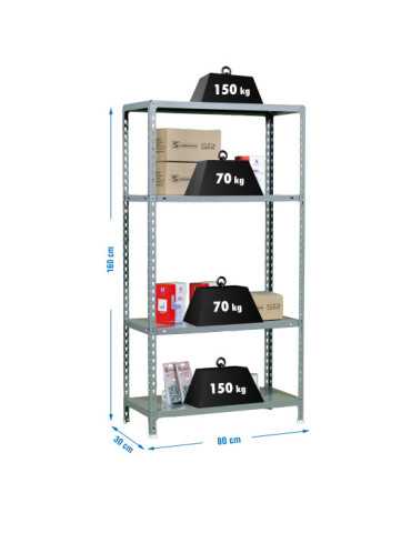 Estanteria 1600x800x300 ECOCLICK MINI 4/300 1600 GRIS marca SIMONRACK