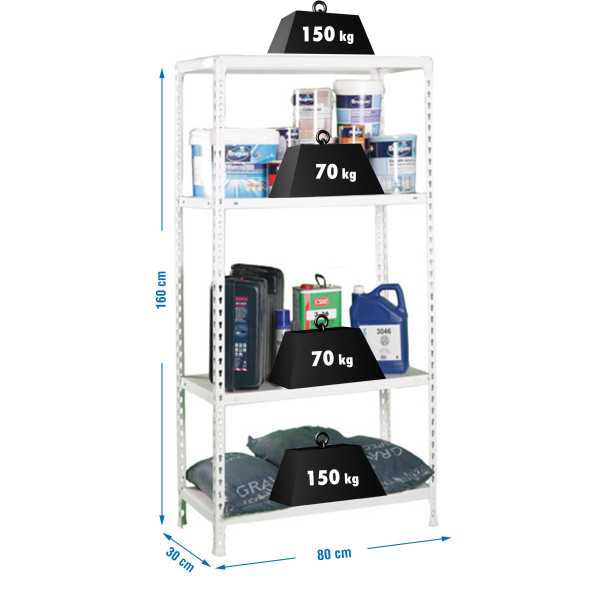 Estanteria 1600x800x300 ECOCLICK MINI 4/300 BLANCO marca SIMONRACK