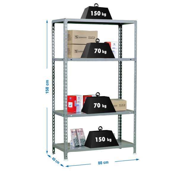 Estanteria 1500x800x400 ECOCLICK MINI 4/400 1500 GRIS marca SIMONRACK