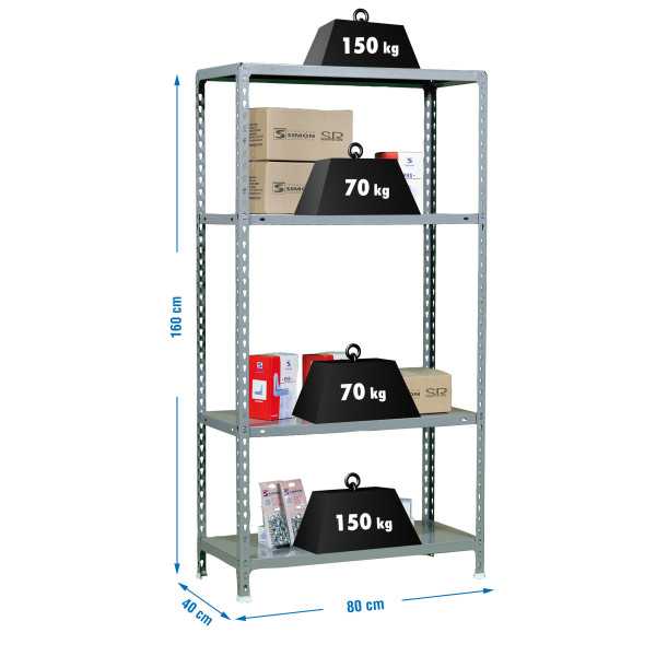 Estanteria 1600x800x400 ECOCLICK MINI 4/400 1600 GRIS marca SIMONRACK