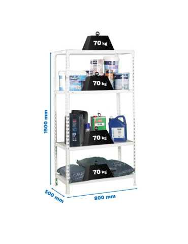 Estanteria 1500x800x500 ECOCLICK MINI 4/500 BLANCO marca SIMONRACK