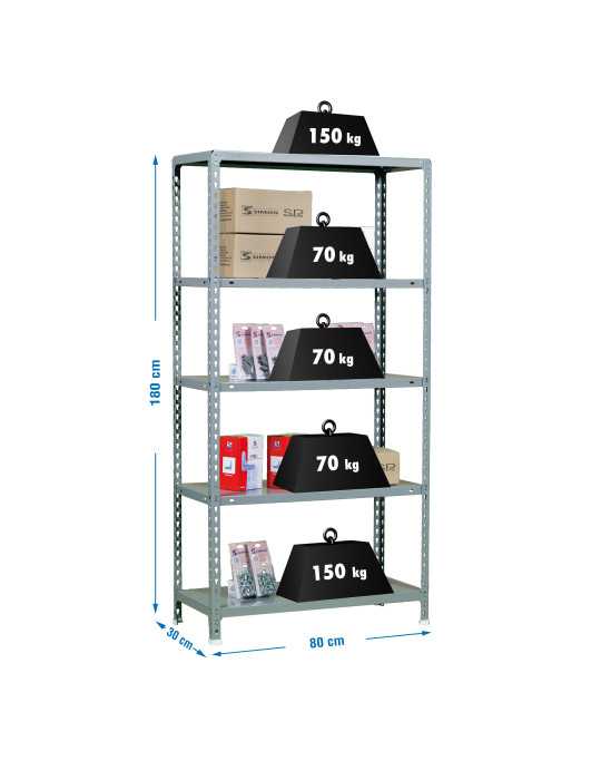 Estanteria 1800x800x300 ECOCLICK MINI 5/300 1800 GRIS marca SIMONRACK
