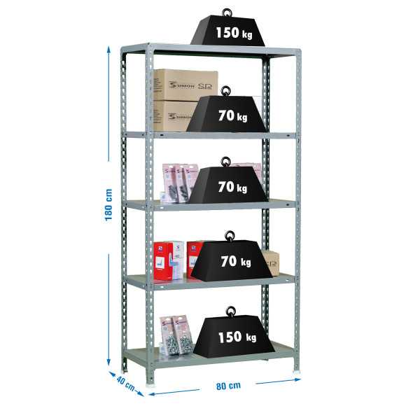 Estanteria 1800x800x400 ECOCLICK MINI 5/400 1800 GRIS marca SIMONRACK