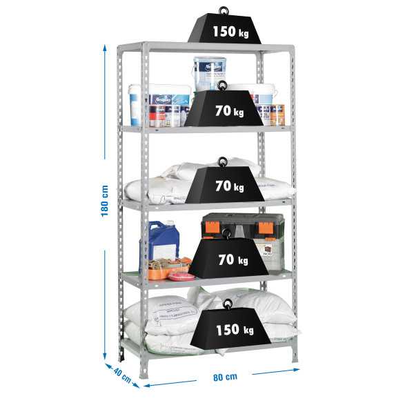 Estanteria 1800x800x400 ECOCLICK MINI 5/400 GALVA marca SIMONRACK