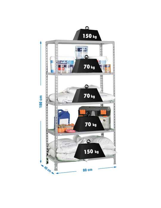 Estanteria 1800x800x400 ECOCLICK MINI 5/400 GALVA marca SIMONRACK