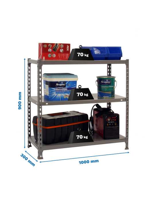 Estanteria 900x1000x300 ECOCLICK PLUS 3/300 900 GRIS marca SIMONRACK