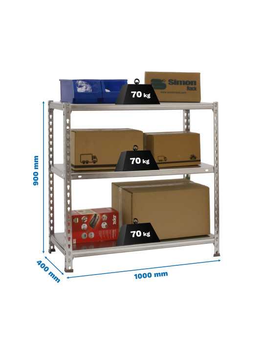 Estanteria 900x1000x400 ECOCLICK PLUS 3/400 GALVANIZADO marca SIMONRACK