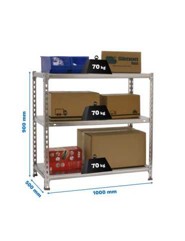Estanteria 900x1000x500 ECOCLICK PLUS 3/500 GALVANIZADO marca SIMONRACK