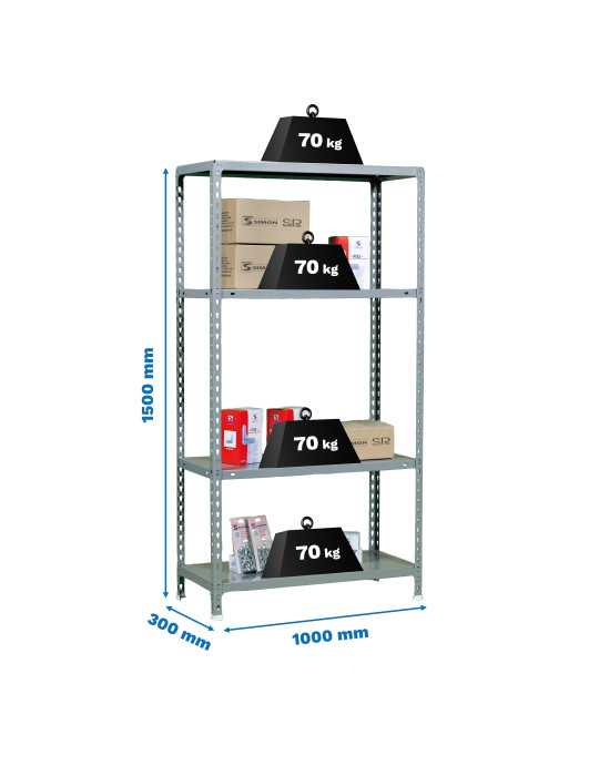 Estanteria 1500x1000x300 ECOCLICK PLUS 4/300 1500 GRIS marca SIMONRACK
