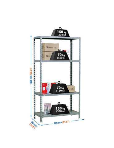 Estanteria 1500x1000x400 ECOCLICK PLUS 4/400 1500 GRIS marca SIMONRACK