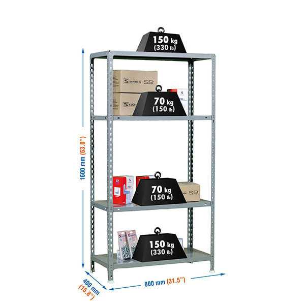 Estanteria 1500x1000x400 ECOCLICK PLUS 4/400 1500 GRIS marca SIMONRACK