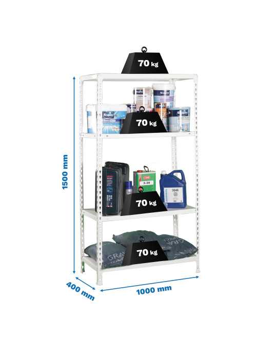 Estanteria 1500x1000x400 ECOCLICK PLUS 4/400 BLANCO marca SIMONRACK