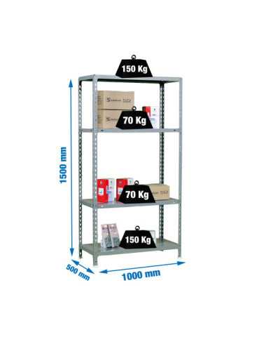 Estanteria 1500x1000x500 ECOCLICK PLUS 4/500 1500 GRIS marca SIMONRACK