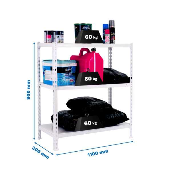 Estanteria 900x1100x300 ECOCLICK SUPERPLUS 3/300 900 BLANCO marca SIMONRACK