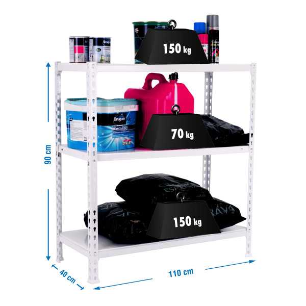 Estanteria 900x1100x400 ECOCLICK SUPERPLUS 3/400 900 BLANCO marca SIMONRACK