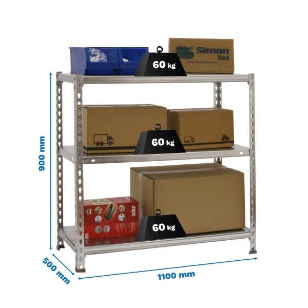 Estanteria 900x1100x500 ECOCLICK SUPERPLUS 3/500 GALVANIZADO marca SIMONRACK