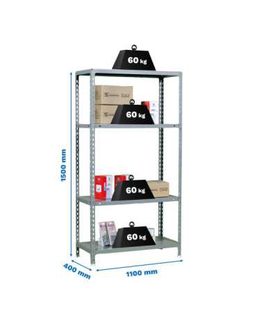 Estanteria 1500x1100x400 ECOCLICK SUPERPLUS 4/400 1500 GRIS marca SIMONRACK