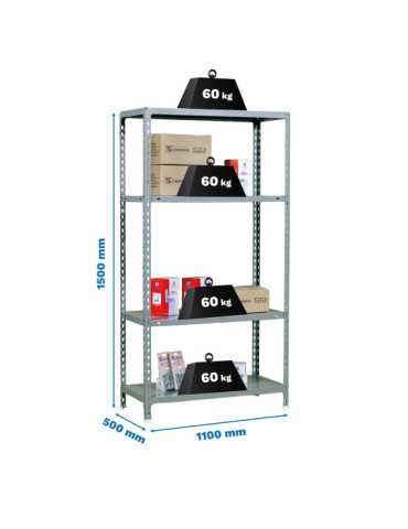 Estanteria 1500x1100x500 ECOCLICK SUPERPLUS 4/500 1500 GRIS marca SIMONRACK
