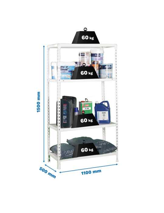 Estanteria 1500x1100x500 ECOCLICK SUPERPLUS 4/500 BLANCO marca SIMONRACK