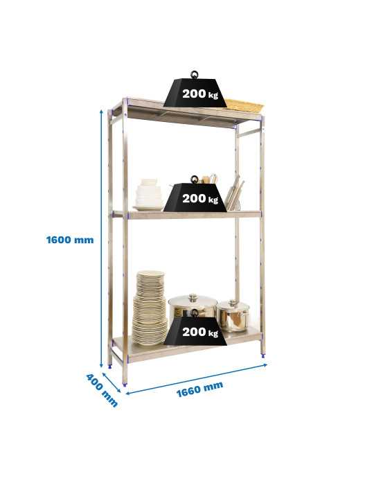 Estanteria 1600x1660x400 SIMONINOX INITIAL 3SS/1600x1660x400 marca SIMONRACK