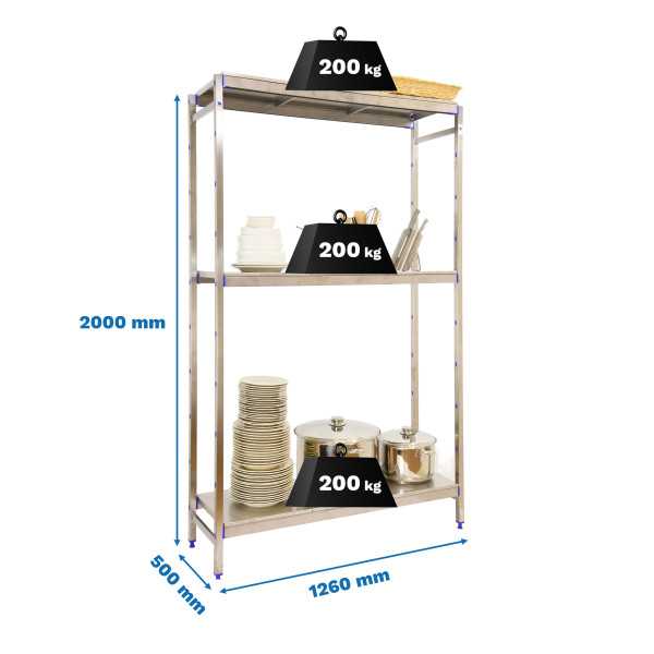Estanteria 2000x1260x500 SIMONINOX INITIAL 3SS/2000x1260x500 marca SIMONRACK