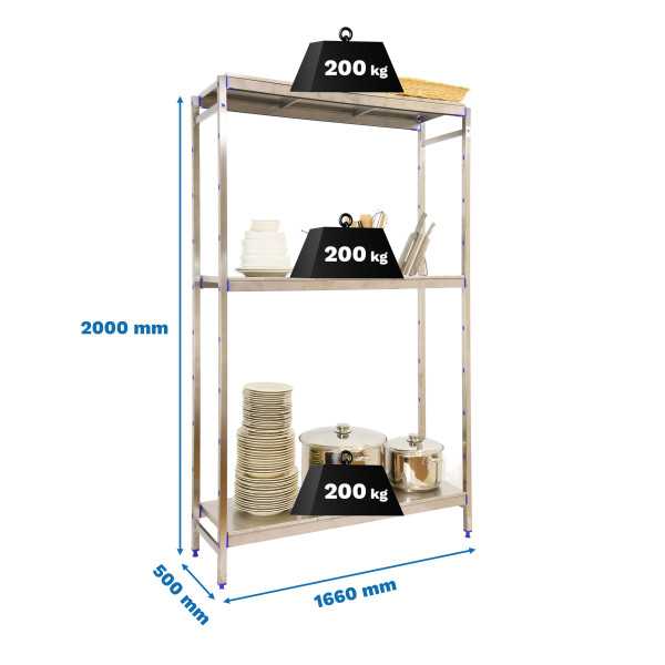 Estanteria 2000x1660x500 SIMONINOX INITIAL 3SS/2000x1660x500 marca SIMONRACK