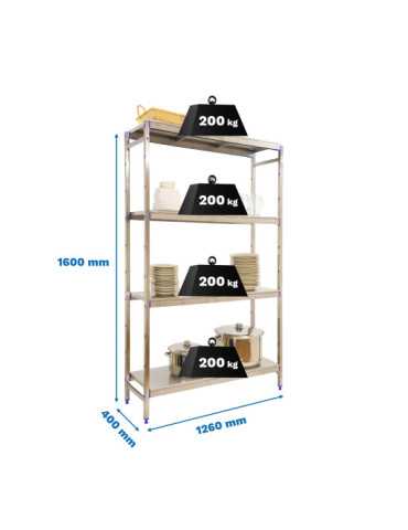 Estanteria 1600x1260x400 SIMONINOX INITIAL 4SS/1600x1260x400 marca SIMONRACK