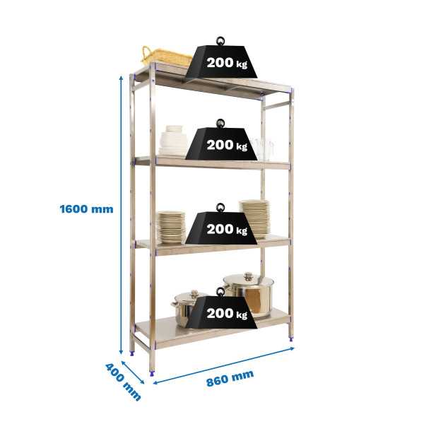 Estanteria 1600x860x400 SIMONINOX INITIAL 4SS/1600x860x400 marca SIMONRACK