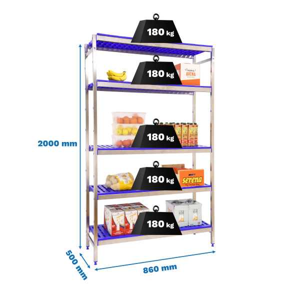 Estanteria 2000x860x500 SIMONINOX INITIAL 5PP/2000x860x500 marca SIMONRACK