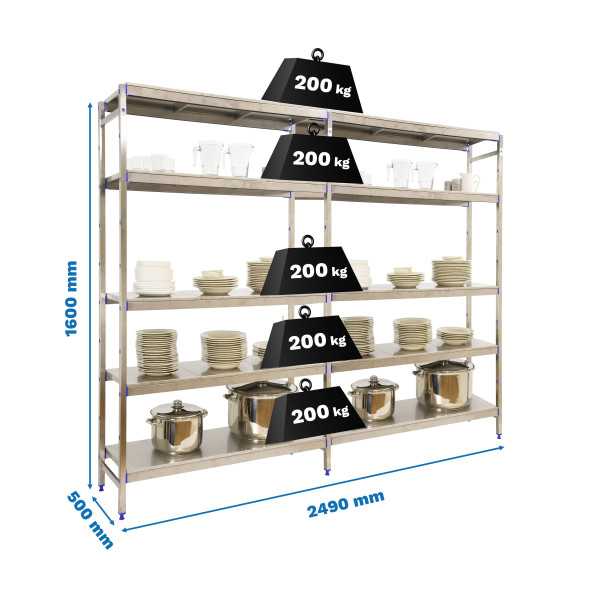 Estanteria 1600x2490x500 SIMONINOX INITIAL 5SS/1600x2490x500 marca SIMONRACK