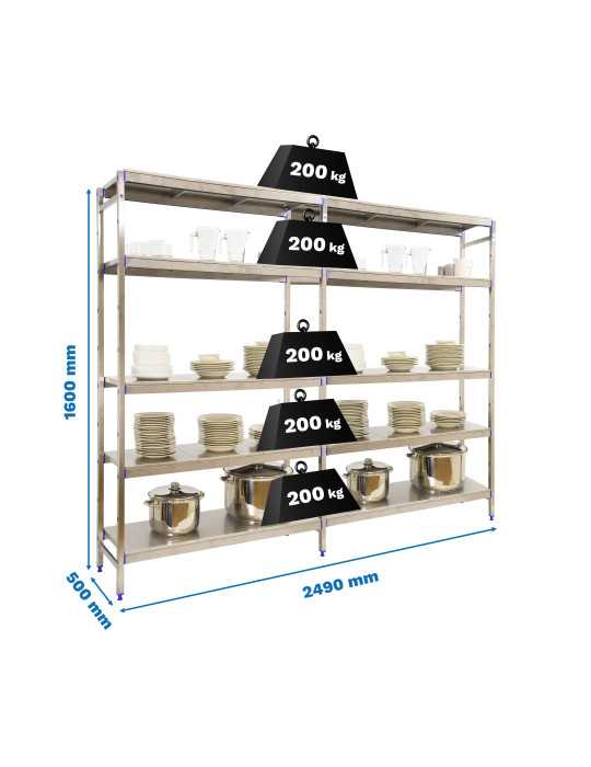 Estanteria 1600x2490x500 SIMONINOX INITIAL 5SS/1600x2490x500 marca SIMONRACK