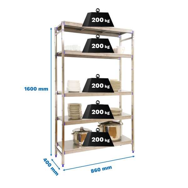 Estanteria 1600x860x400 SIMONINOX INITIAL 5SS/1600x860x400 marca SIMONRACK