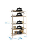 Estanteria 2000x1260x500 SIMONINOX INITIAL 5SS/2000x1260x500 marca SIMONRACK