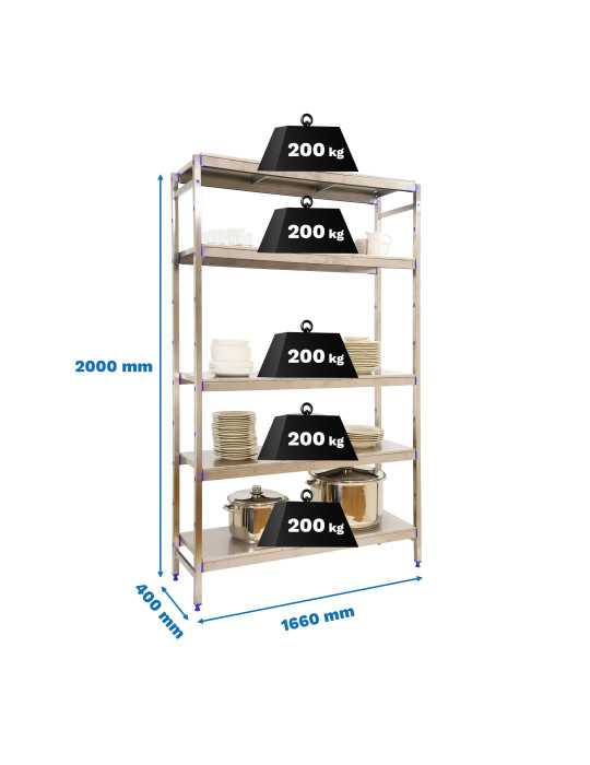 Estanteria 2000x1660x400 SIMONINOX INITIAL 5SS/2000x1660x400 marca SIMONRACK