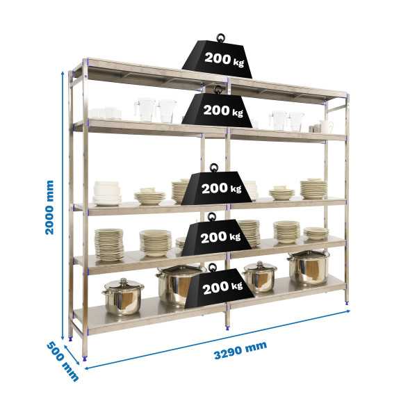 Estanteria 2000x3290x500 SIMONINOX INITIAL 5SS/2000x3290x500 marca SIMONRACK