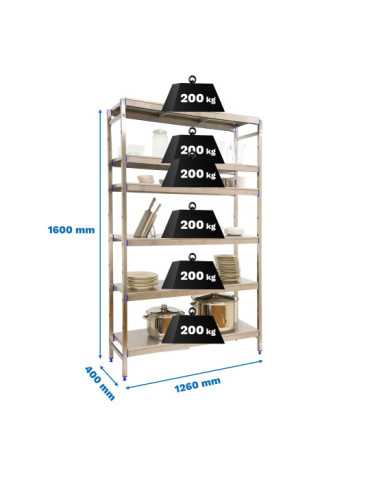 Estanteria 1600x1260x400 SIMONINOX INITIAL 6SS/1600x1260x400 marca SIMONRACK