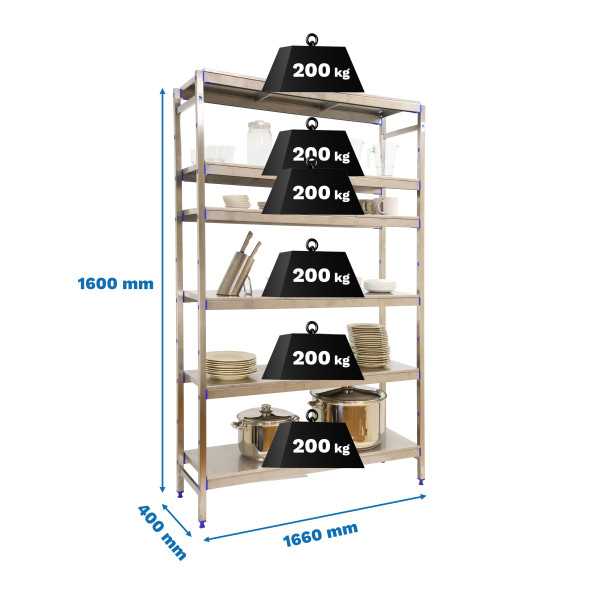 Estanteria 1600x1660x400 SIMONINOX INITIAL 6SS/1600x1660x400 marca SIMONRACK