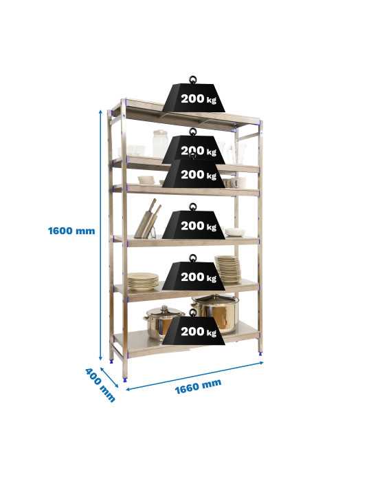 Estanteria 1600x1660x400 SIMONINOX INITIAL 6SS/1600x1660x400 marca SIMONRACK