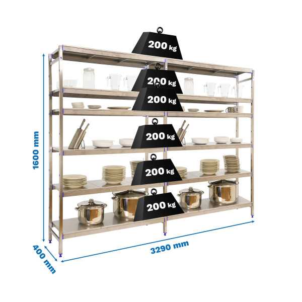 Estanteria 1600x3290x400 SIMONINOX INITIAL 6SS/1600x3290x400 marca SIMONRACK