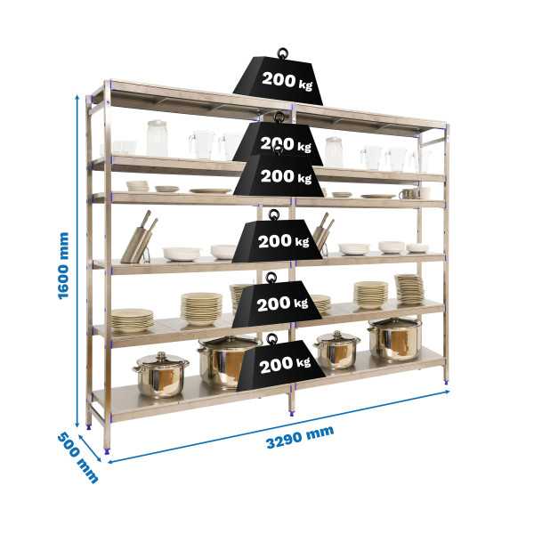 Estanteria 1600x3290x500 SIMONINOX INITIAL 6SS/1600x3290x500 marca SIMONRACK