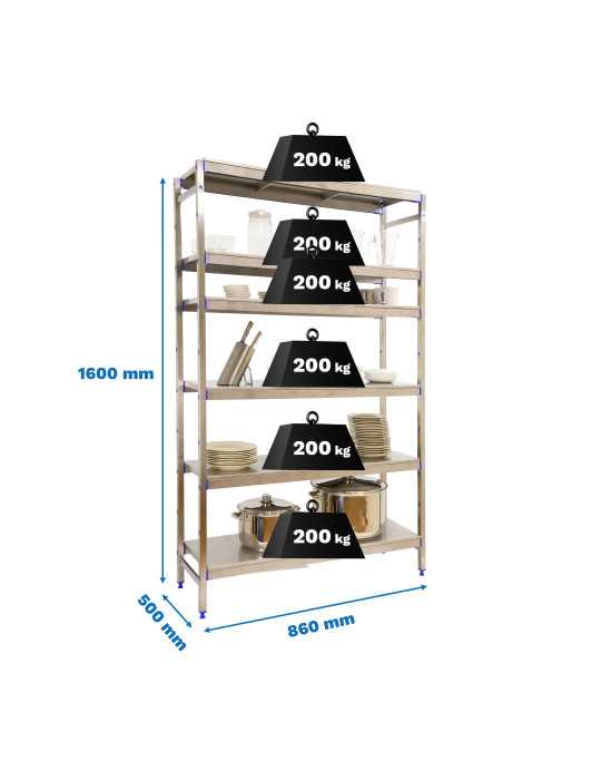 Estanteria 1600x860x500 SIMONINOX INITIAL 6SS/1600x860x500 marca SIMONRACK