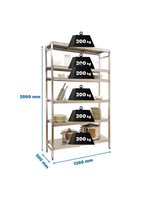 Estanteria 2000x1260x500 SIMONINOX INITIAL 6SS/2000x1260x500 marca SIMONRACK