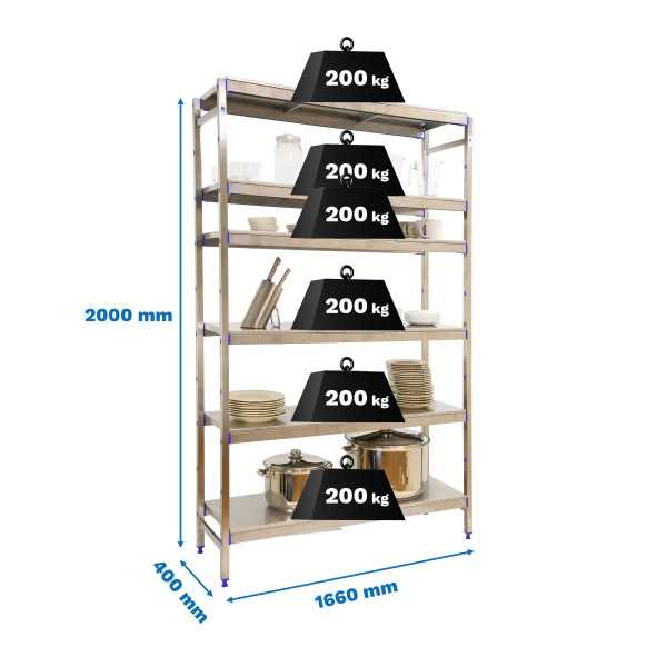 Estanteria 2000x1660x400 SIMONINOX INITIAL 6SS/2000x1660x400 marca SIMONRACK