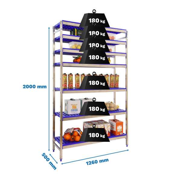 Estanteria 2000x1260x500 SIMONINOX INITIAL 7PP/2000x1260x500 marca SIMONRACK