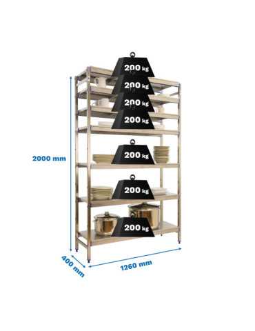 Estanteria 2000x1260x400 SIMONINOX INITIAL 7SS/2000x1260x400 marca SIMONRACK