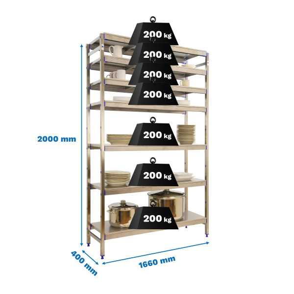 Estanteria 2000x1660x400 SIMONINOX INITIAL 7SS/2000x1660x400 marca SIMONRACK