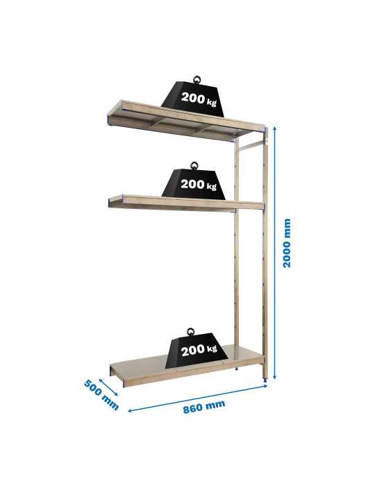 Estanteria 2000x860x500 SIMONINOX ADITIONAL 3SS/2000x860x500 marca SIMONRACK