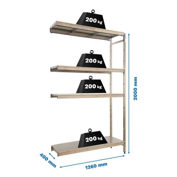 Estanteria 2000x1260x400 SIMONINOX ADITIONAL 4SS/2000x1260x400 marca SIMONRACK